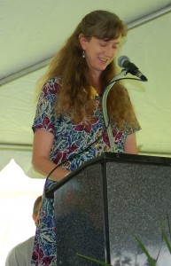 Liz at graduation Elizabeth speaking at a high school graduation